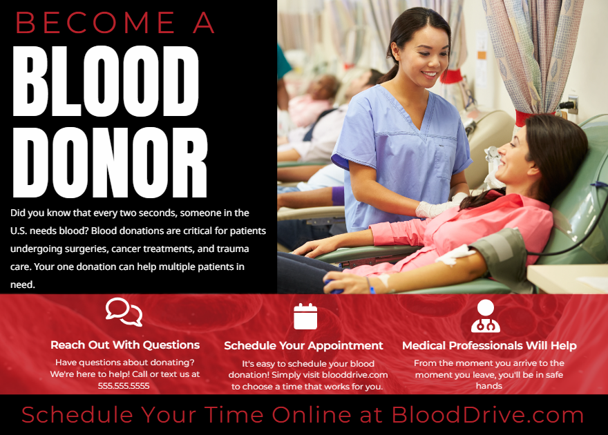 blood donor postcard