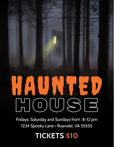 Haunted House flyer example - missionprint.com  